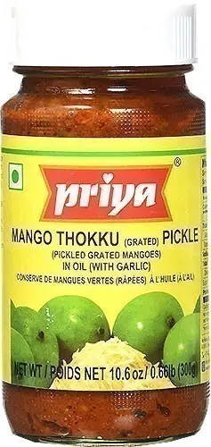 Priya Thokku (shredded) Mango Pickle With Garlic - Extra Hot 300Gm