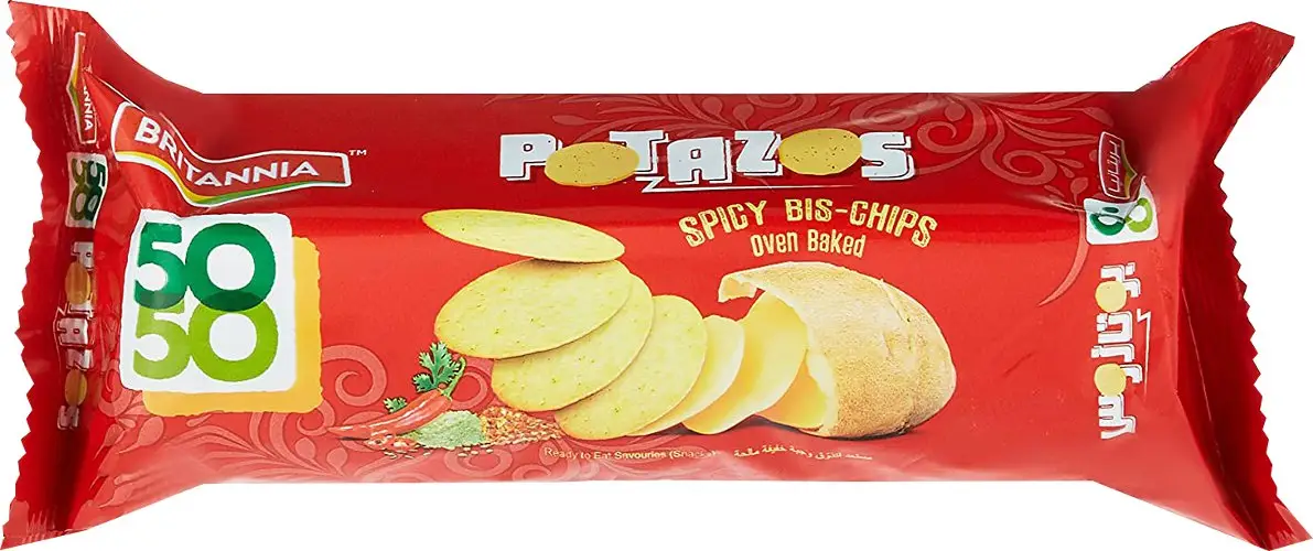 Britannia 50-50 Potazos - Spicy Bis-chips- Masti Masala 100Gm