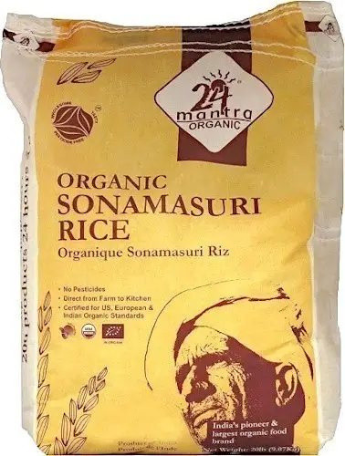 24 Mantra Organic Sona Masuri Rice - White 20Lbs