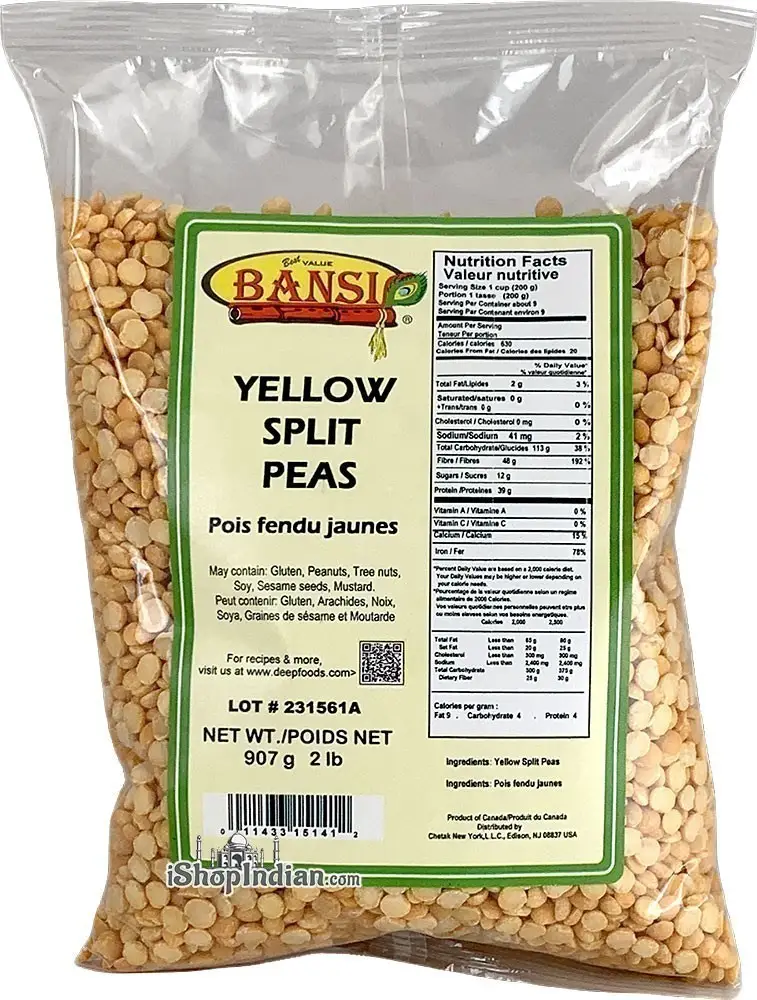 Bansi Yellow Split Peas 2Lbs