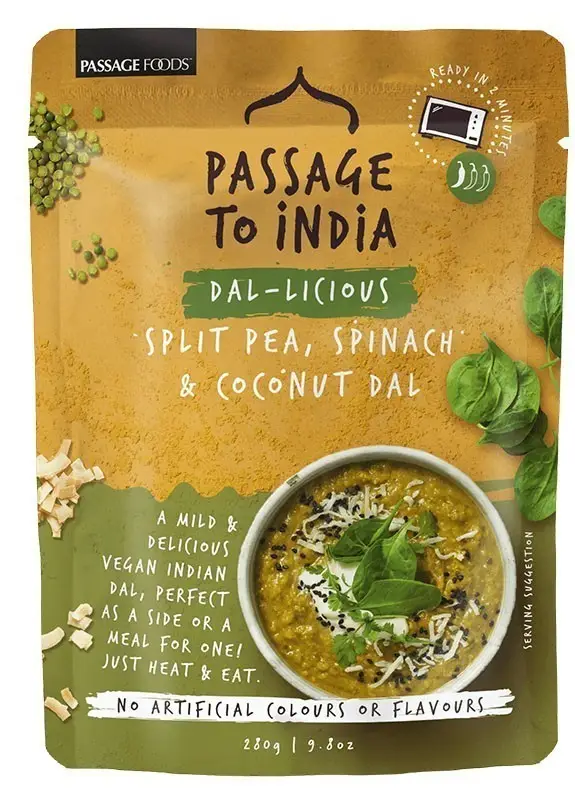 Passage To India Dal-licious- Split Pea  Spinach & Coconut Dal (ready-to-eat) 1Pack