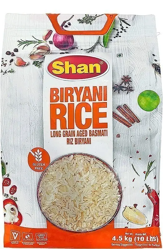 Shan Biryani Rice - Extra Long Grain Basmati 10Lbs
