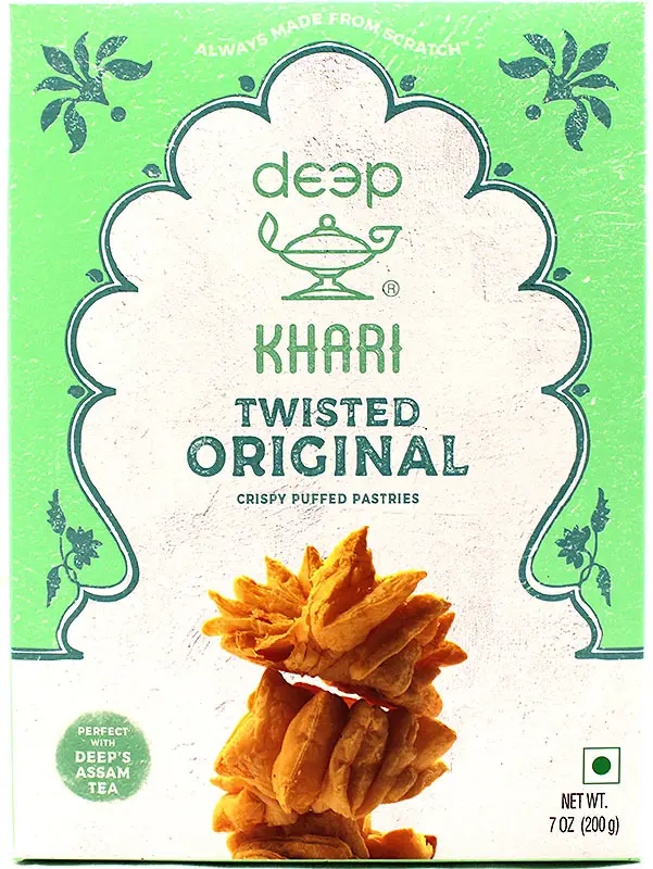 Deep Twisted Khari Biscuits - Original Plain Puffed Pastries 200Gm