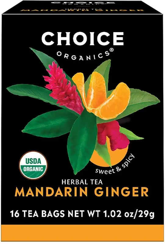 Choice Organics Mandarin Ginger Herbal Tea 16Bag