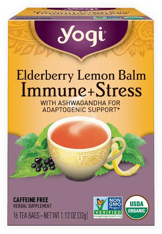 Yogi Elderberry Lemon Balm - Immune + Stress Tea 1Pack