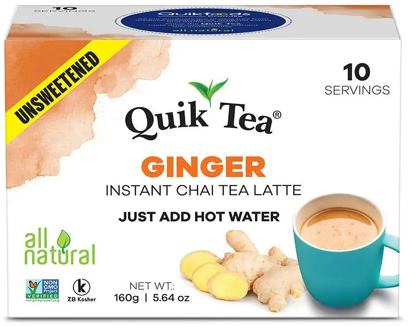 Quik Tea - Instant Ginger Chai Unsweetened 10Pack