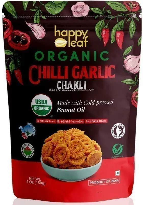 Happy Leaf Organic Chilli Garlic Chakli 1Pack