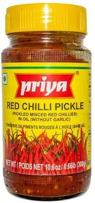 Priya Red Chili Pickle Without Garlic 300Gm