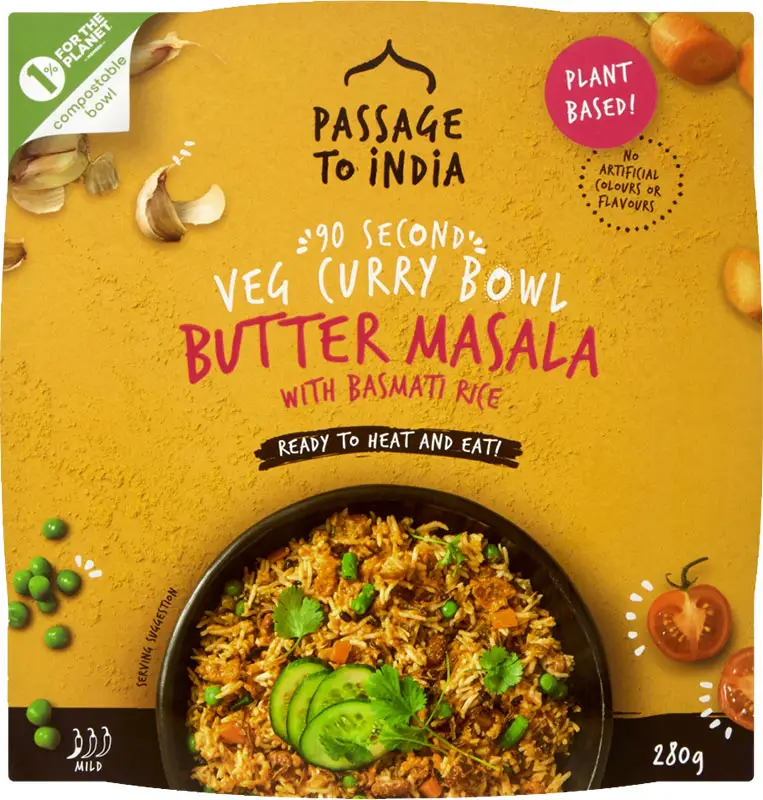 Passage To India - Veg Curry Bowl - Butter Masala With Basmati Rice (ready-to-eat) 1Pack