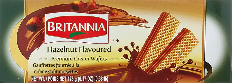 Britannia Hazelnut Flavoured Premium Creme Wafers 175Gm