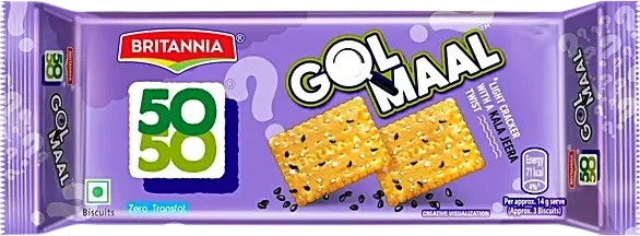 Britannia 50-50 Gol Maal Biscuits 110Gm