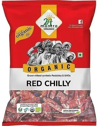 24 Mantra Organic Red Chili Whole 7Oz