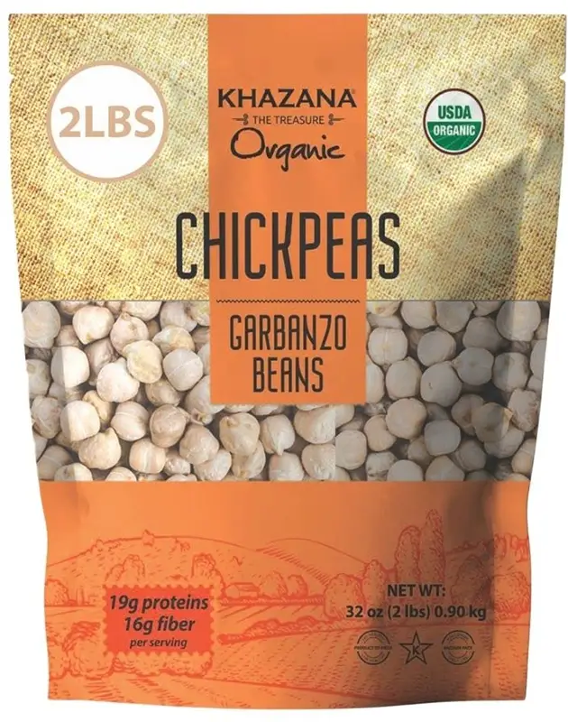 Khazana Organic Chickpeas - Garbanzo Beans 1Pack