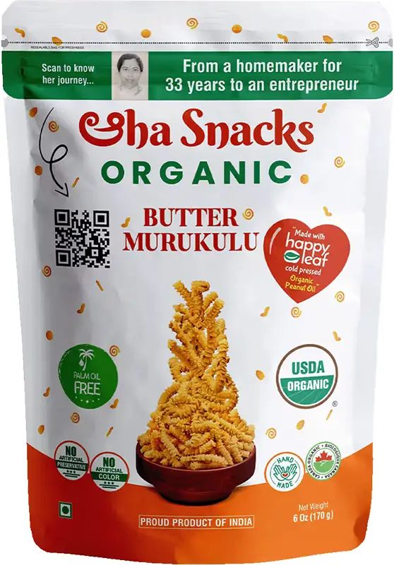 Aha Snacks Organic Butter Murukulu 170Gm