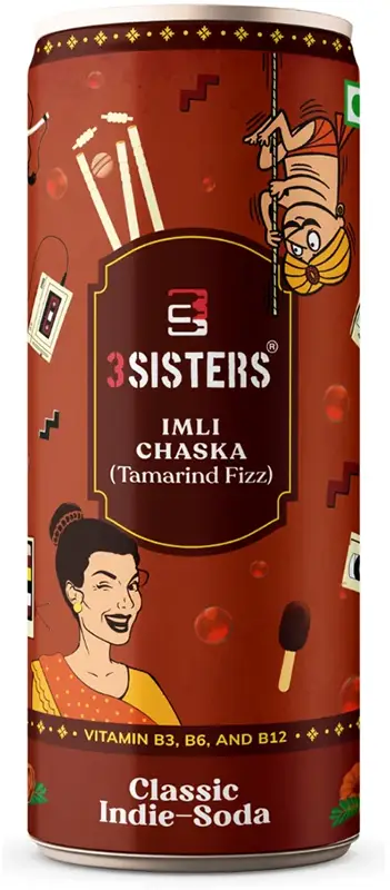 3 Sisters Classic Indie Soda - Imli Chaska (tamarind Fizz) 1Pack