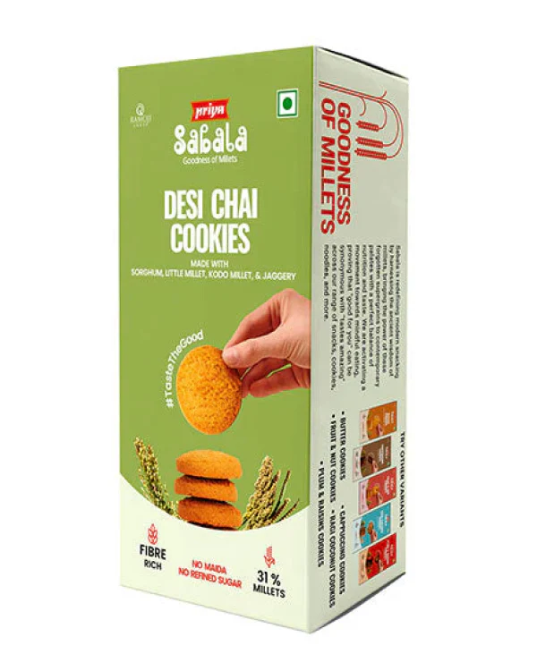 Priya Sabala Desi Chai Cookies With Millets 1Pack