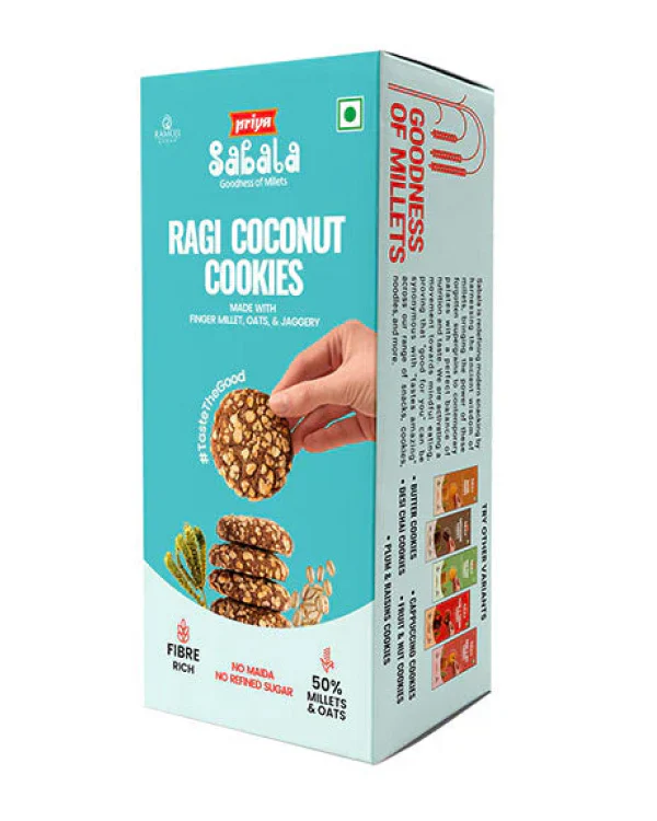 Priya Sabala Ragi Millet & Coconut Cookies 1Pack