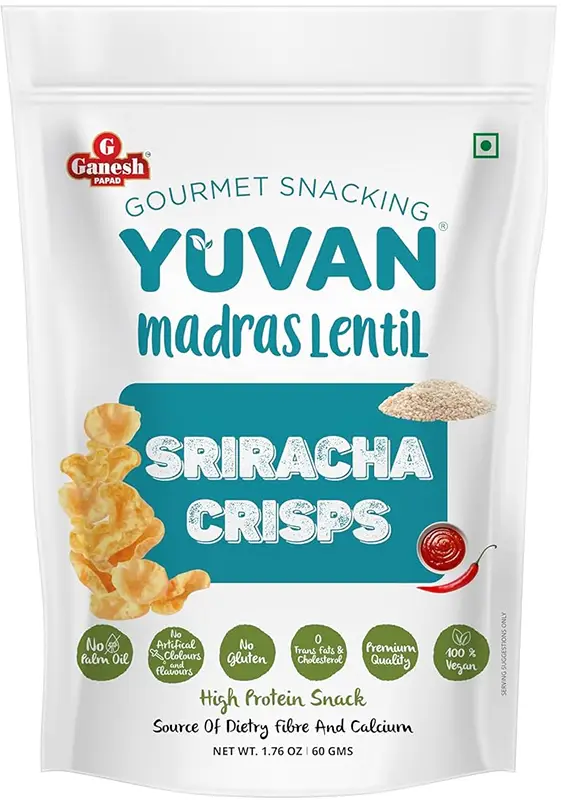 Ganesh Yuvan Madras Lentil - Sriracha Crisps (gluten Free) 1Pack