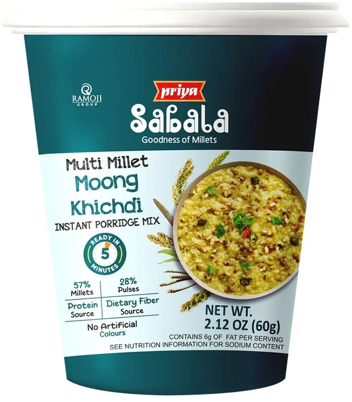 Priya Sabala Multi Millet Moong Khichdi Instant Cup 1Pack