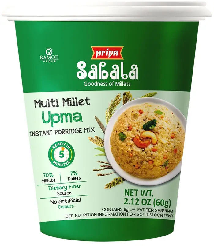 Priya Sabala Multi Millet Upma Instant Cup 1Pack