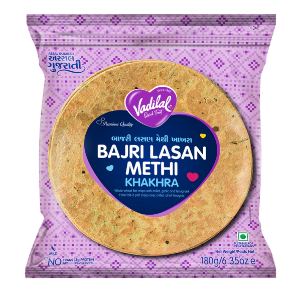 Vadilal Bajri Lasan Methi Khakhra 1Pack