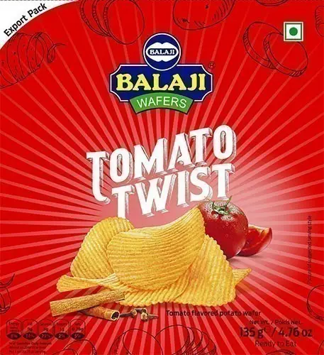 Balaji Wafers Tomato Twist Potato Chips 1Pack