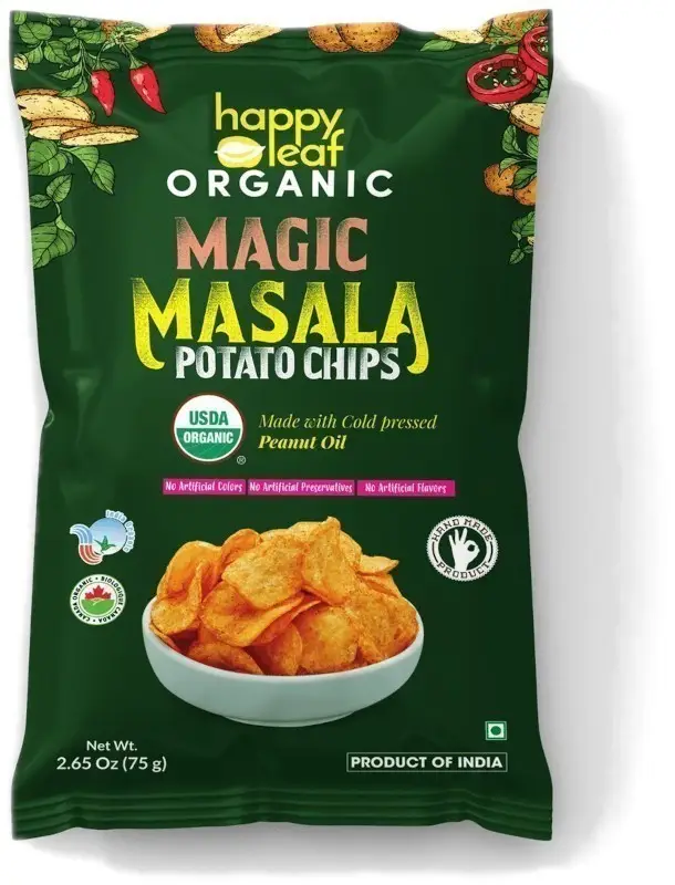 Happy Leaf Organic Masala Potato Chips 1Pack