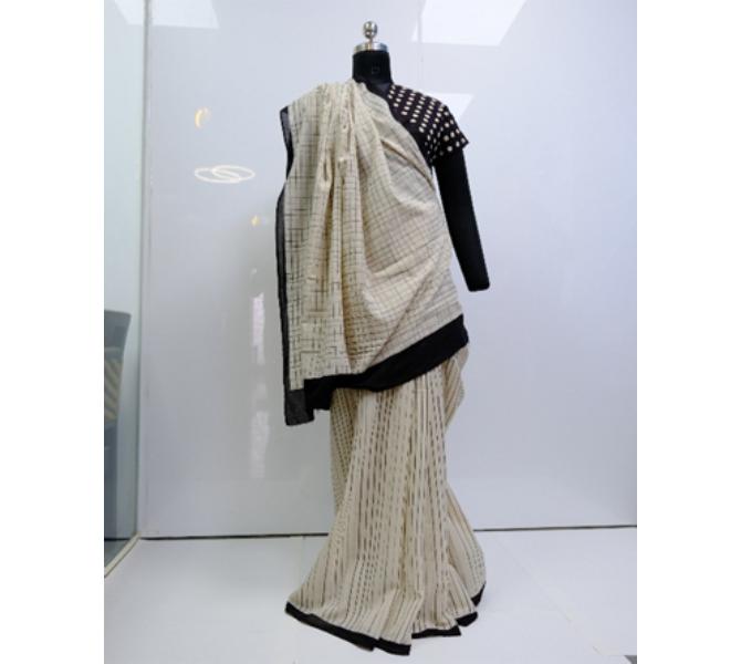 Hand Spun Cotton Saree  Ethnic Wear by The Ornate Art