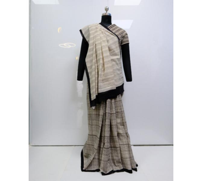 Hand Spun Cotton Saree  Silk Saree by The Ornate Art
