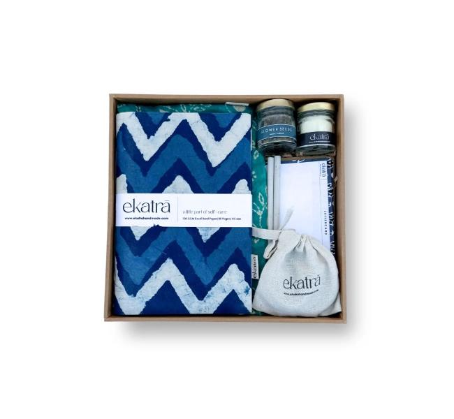 Sustainable Thoughtful Hamper by Ekatra  Indigo Chevron