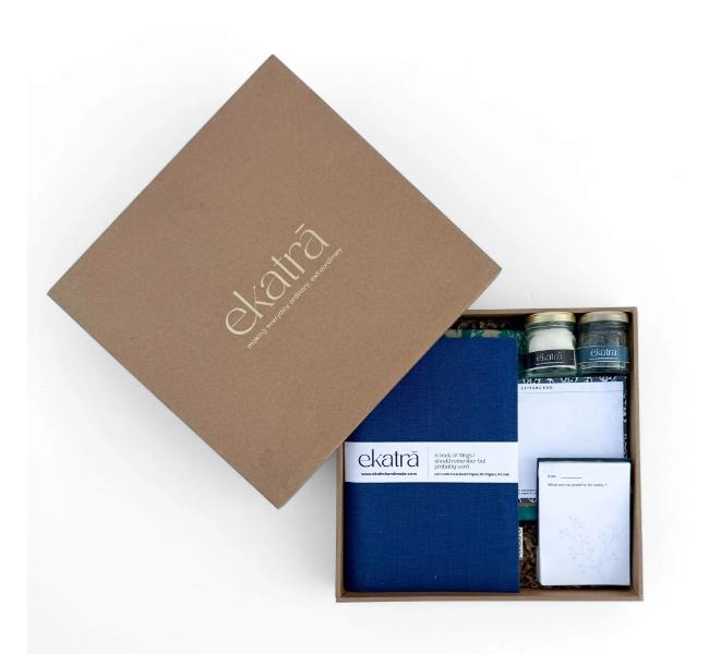 Sustainableratitude Hamper by Ekatra  Blue Solid