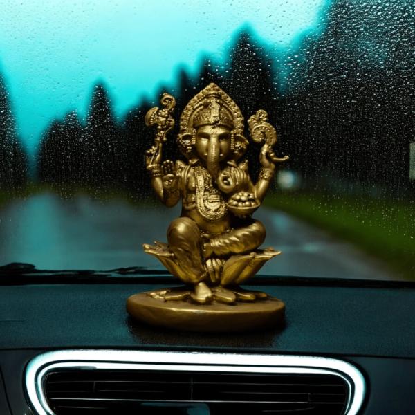 Ganpati Bappa on Lotus  Car dashboard