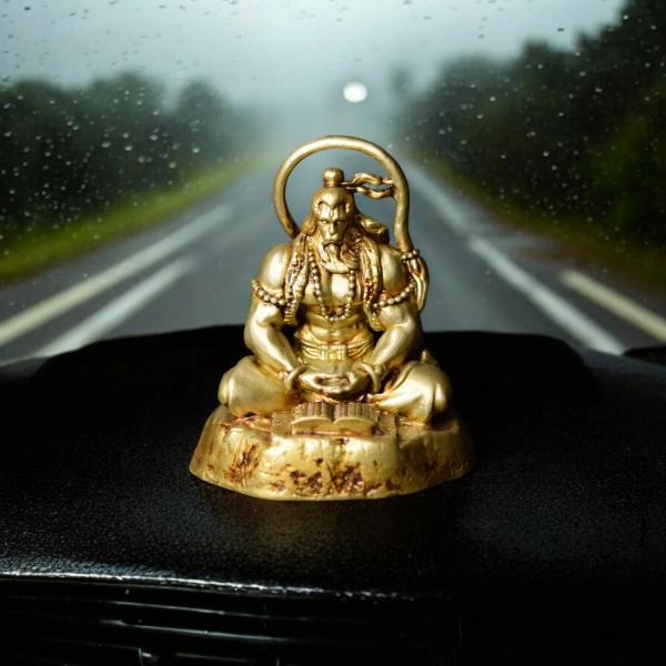 Meditating Hanuman ji Murti for car dashboard Spiritual Hindu Decor