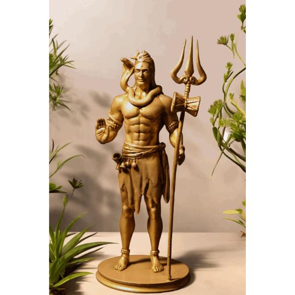 Shiv Ji Murti with Trishul  Divine Guardian