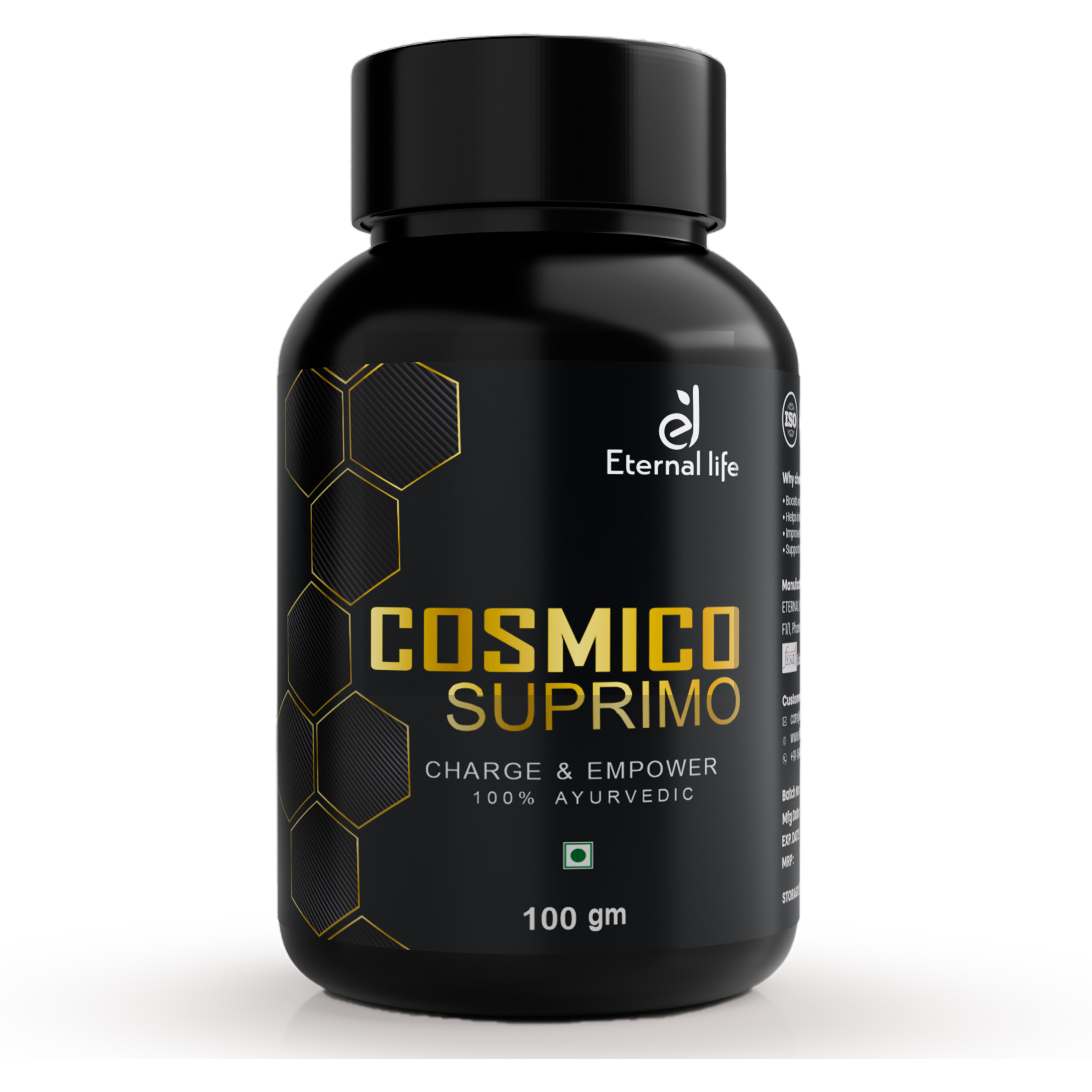 Eternal Life Cosmico Suprimo  Natural Testosterone Booster Supplement For Men  Strength Stamina Energy  Muscle Support  Safed Musali Gokshura Ashwagandha