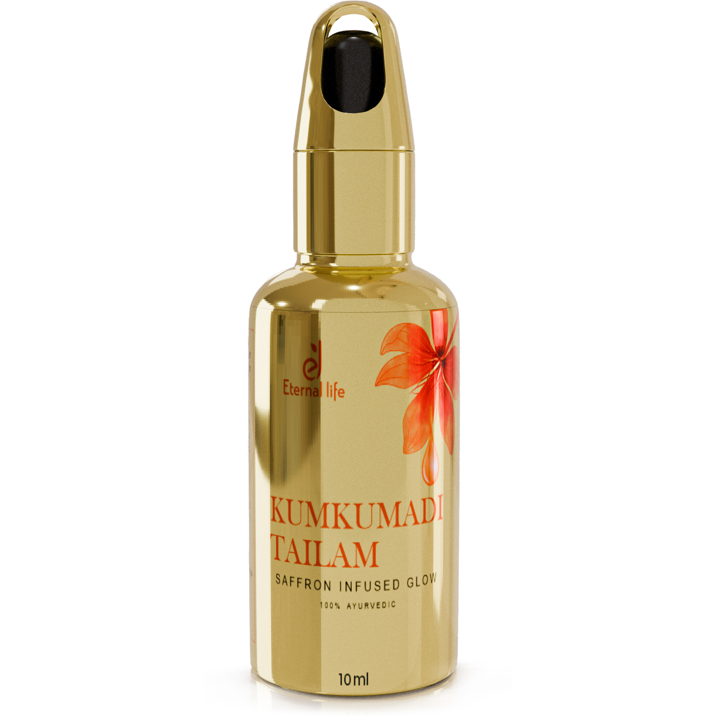 Eternal Life Kumkumadi Tailam Face Oil for Glowing Skin Brightening Oil Toned Glow Enrich Age Revitalizing Refreshing Skin Deep Breath Moisturizing Minimize Scars and Acne Pack of 1 10 Ml