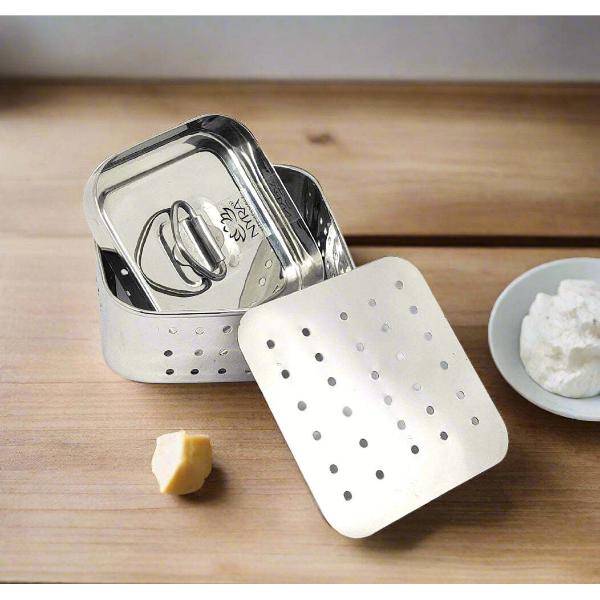 Premium Stainless Steelsquare Paneer Maker Mould Strainer with Top Press Lid for Homemade Paneer 3 no