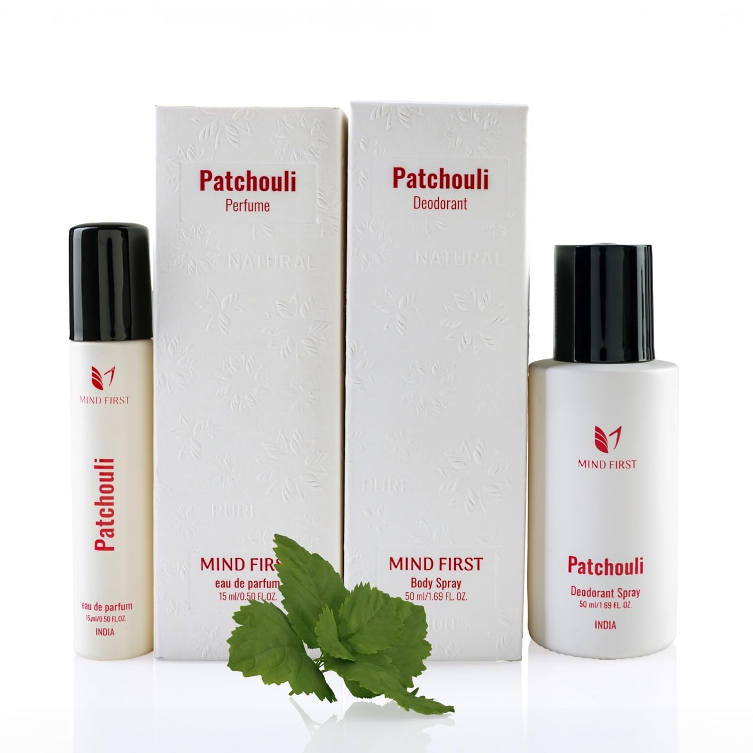 Mind First Patchouli Natural Perfume 15ml  Deodorant 50ml Combo  Made with Essential Oils  LongLasting SkinFriendly  Unisex  Ideal Gift Set