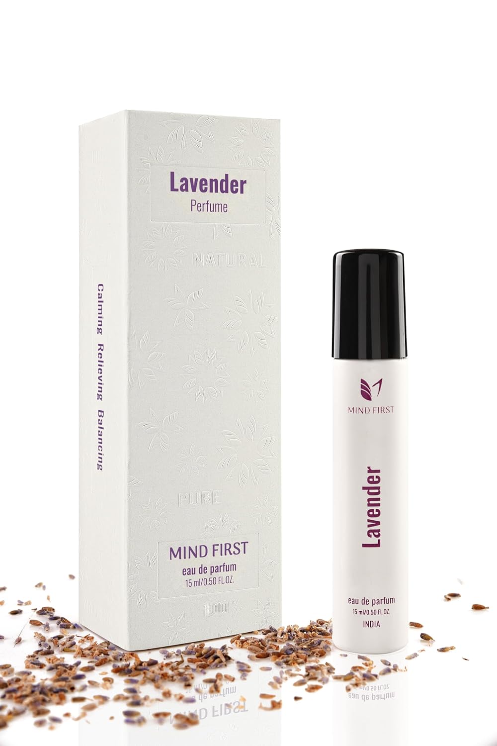 Mind First Lavender Natural Luxury Perfume 15ml  Made with Essential Oils  Calming  Relaxing Fragrance  LongLasting Perfume for Men  Women  Ideal for Gifting