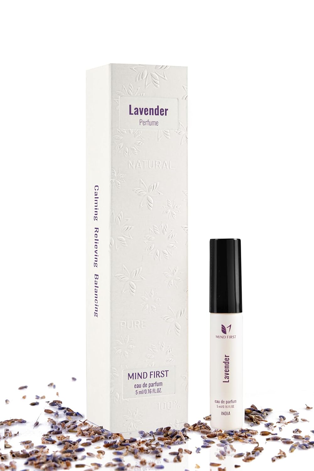 Mind First Lavender Natural Luxury Perfume 5ml  Made with Essential Oils  Calming  Relaxing Fragrance  LongLasting Perfume for Men  Women  Ideal for Gifting