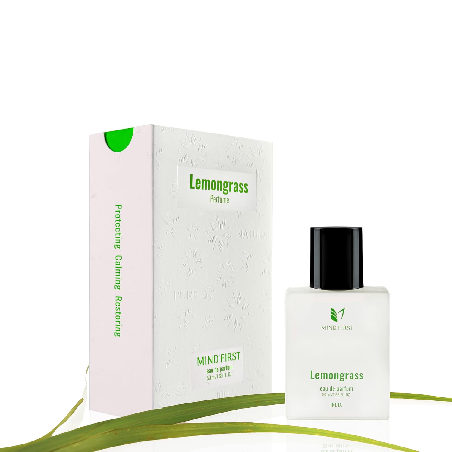 Mind First Lemongrass Natural Luxury Perfume 50ml  Made with Essential Oils  AntiAnxiety  Cheerfulness Booster Fragrance  LongLasting Perfume for Men  Women  Ideal for Gifting