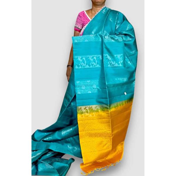 Ananda Blue Soft Silk Saree