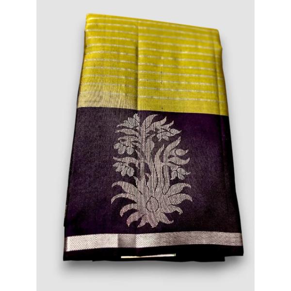 Olive Green Black Designer Kanchi Pure Soft Silk Saree