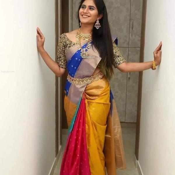 Uppada Silk Multi Color Butta Saree