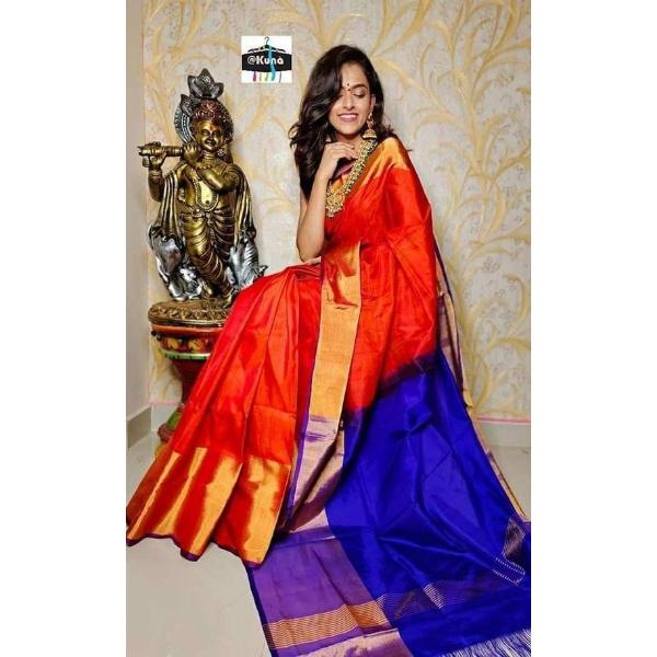 Orange Uppada Silks