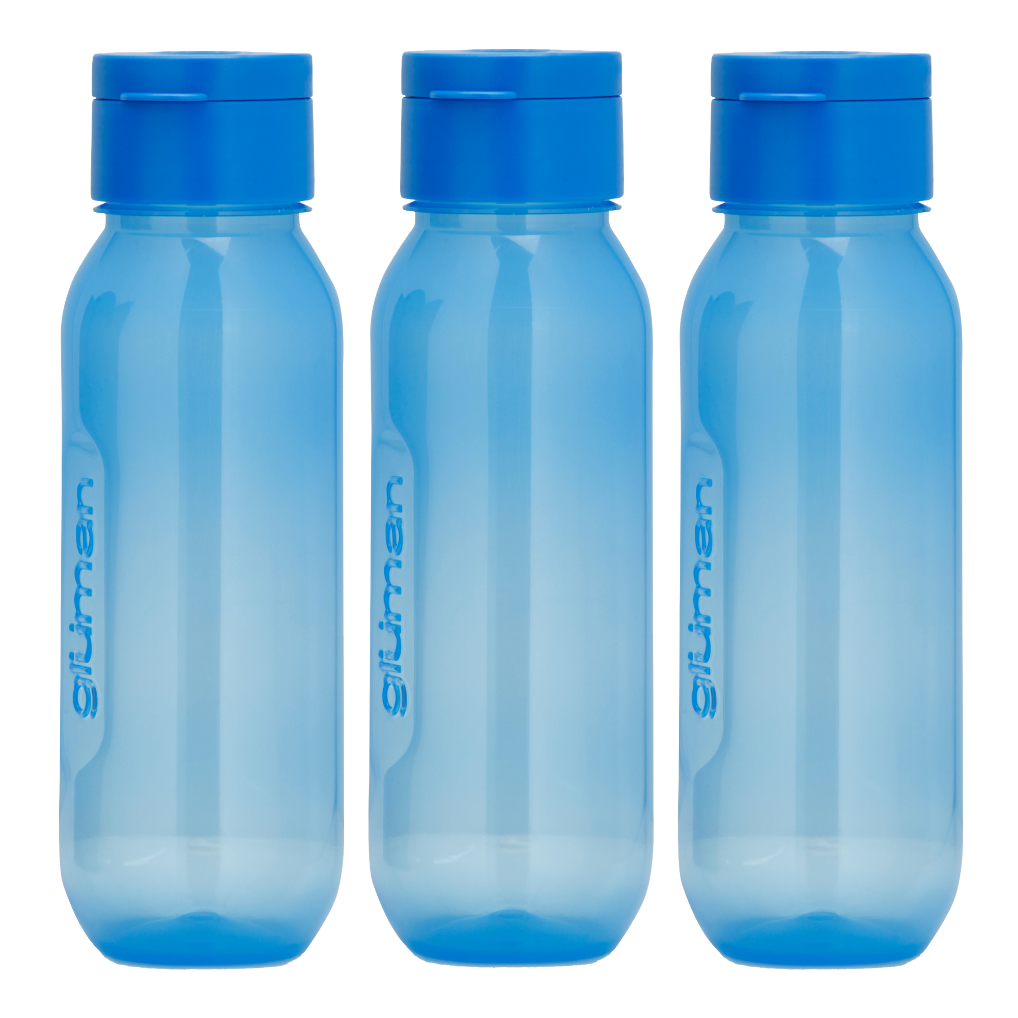 Claro Mini Blue 3Pack 500ml Water Bottles Leakproof BPA Free Anti Bacterial