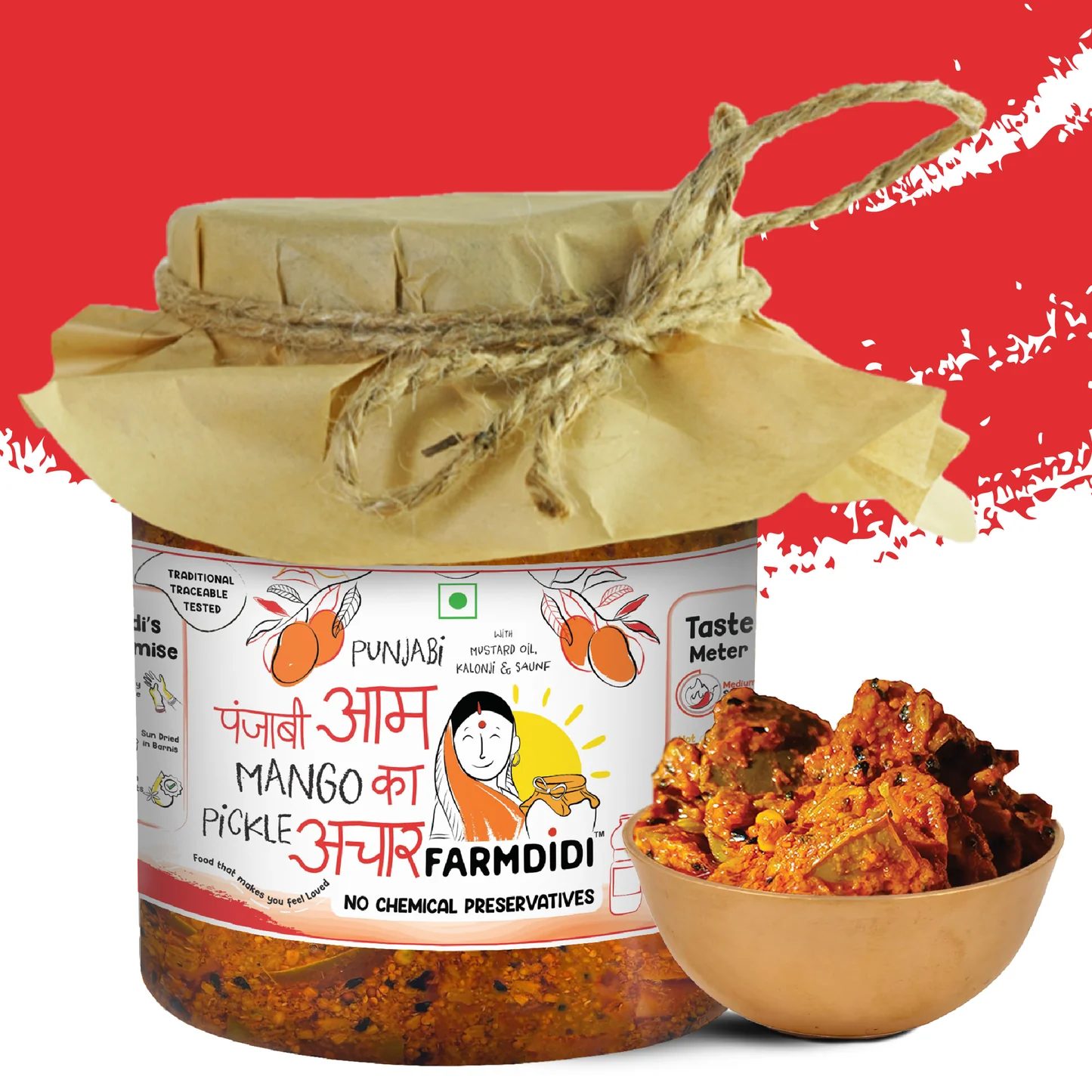 Farm Didis Punjabi Mango Pickle Punjabi Aam Ka Achar 325 gram