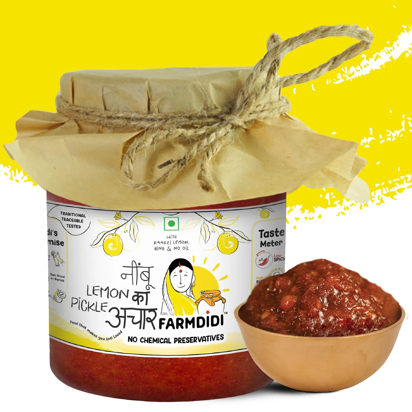 Farm Didis Crushed Lemon Pickle Nimbu ka Achar 325 gram