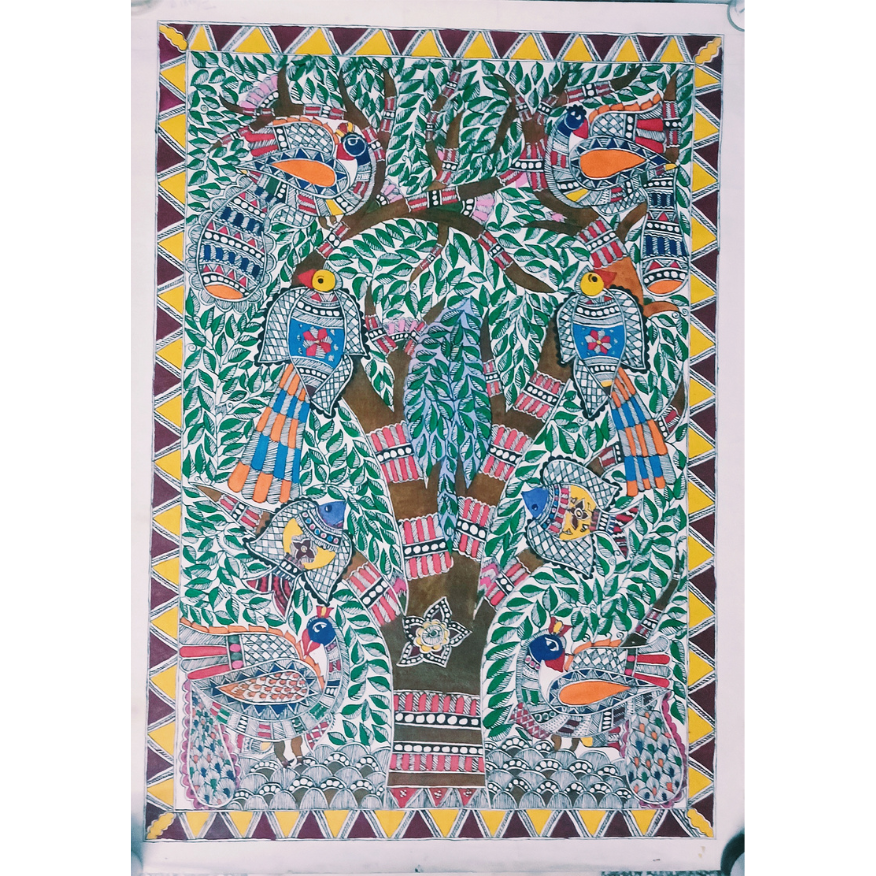 Tree of Life  Madhubani Masterpiece Painting  ArtozOn Handmade