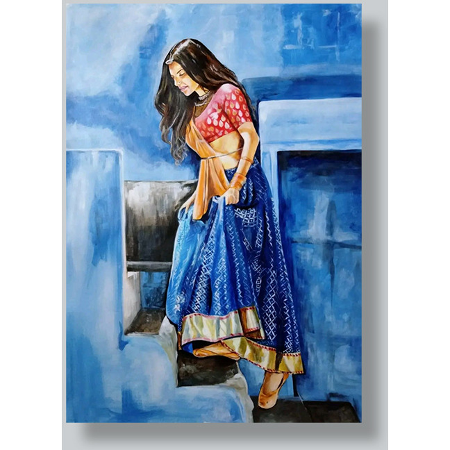 Stairs Painting by Nandini Kushwaha  oil on oil sheet painting  ArtozOn